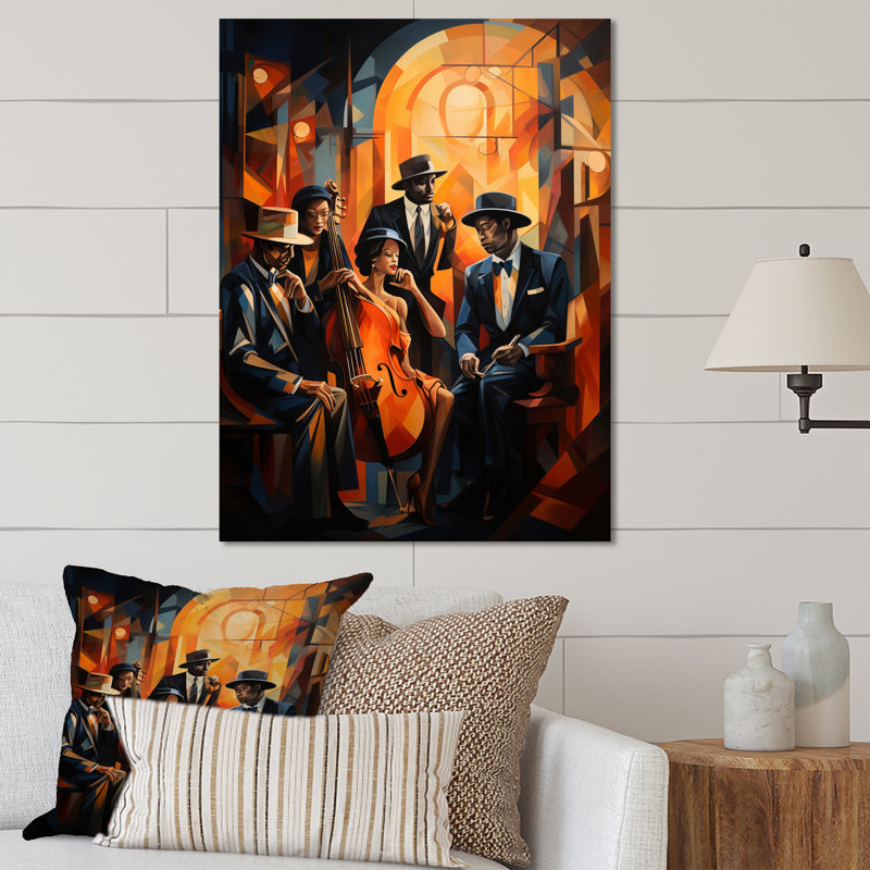 Jazz Harlem Renaissance V - art mural afro-américain en métal, H 20 po x l 12 po