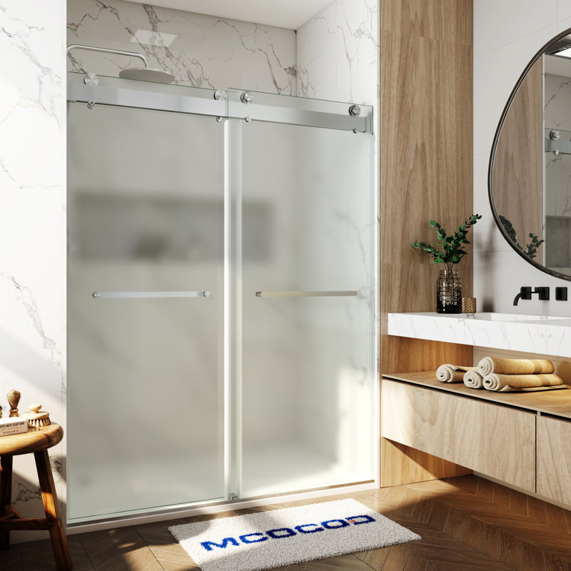 Opal Mirage MCOCOD 56-61"W x 79"H Double Sliding Frameless Soft Close Shower Door with 3/8"(10mm)Frosted Glass