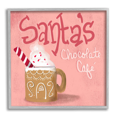 «Santa's Chocolate Cafe Sign» par The Evening Evening Post - impression sur bois