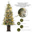 Arbre de Noël pré-éclairé 4,5 pi avec 8 modes d'éclairage et une base pour l'intérieur et l'extérieur