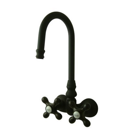 Hot Springs Double Handle Wall Mounted Clawfoot Tub Faucet, Oil Rubbed Bronze