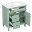 Meuble-lavabo moderne 30 po avec lavabo en céramique et cadre en bois Virello-125902280