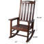 Fauteuil à bascule brun surdimensionné avec dossier haut, bois de sapin, bascule lisse, bascule intérieure / extérieure pour l'intérieur et l'extérieur, siège surdimensionné, large et confortable-1437108739