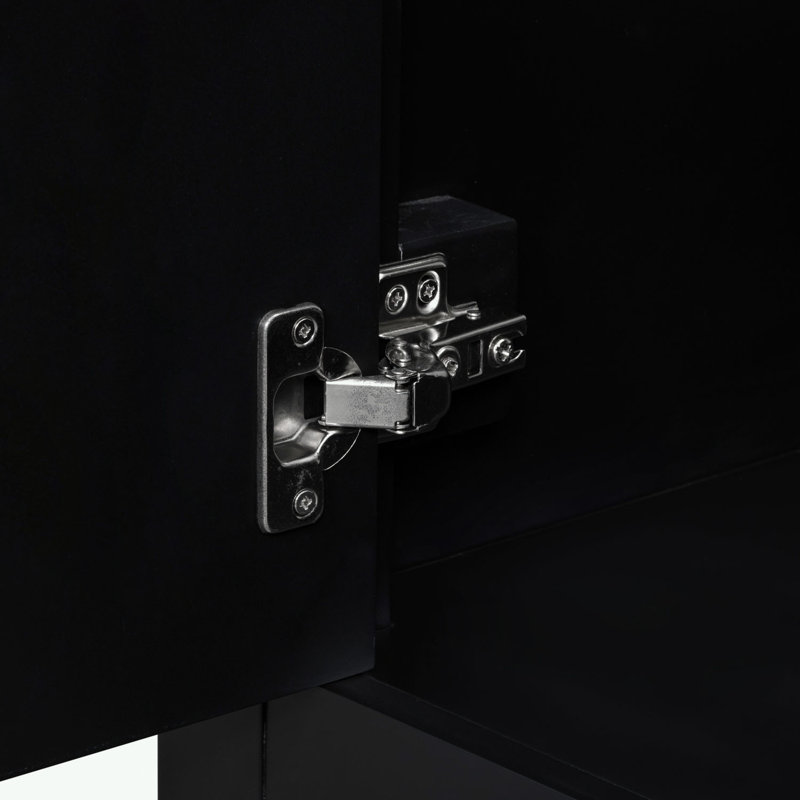 Rangement pour salle de bain Berdyne, Noir, Argent