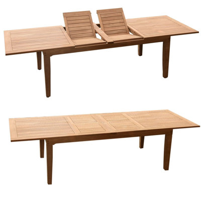 Kansas Extendable Rectangular Teak Outdoor Dining Table