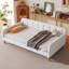 Lit de jour simple rembourré avec 4 pieds de soutien, beige -772222549