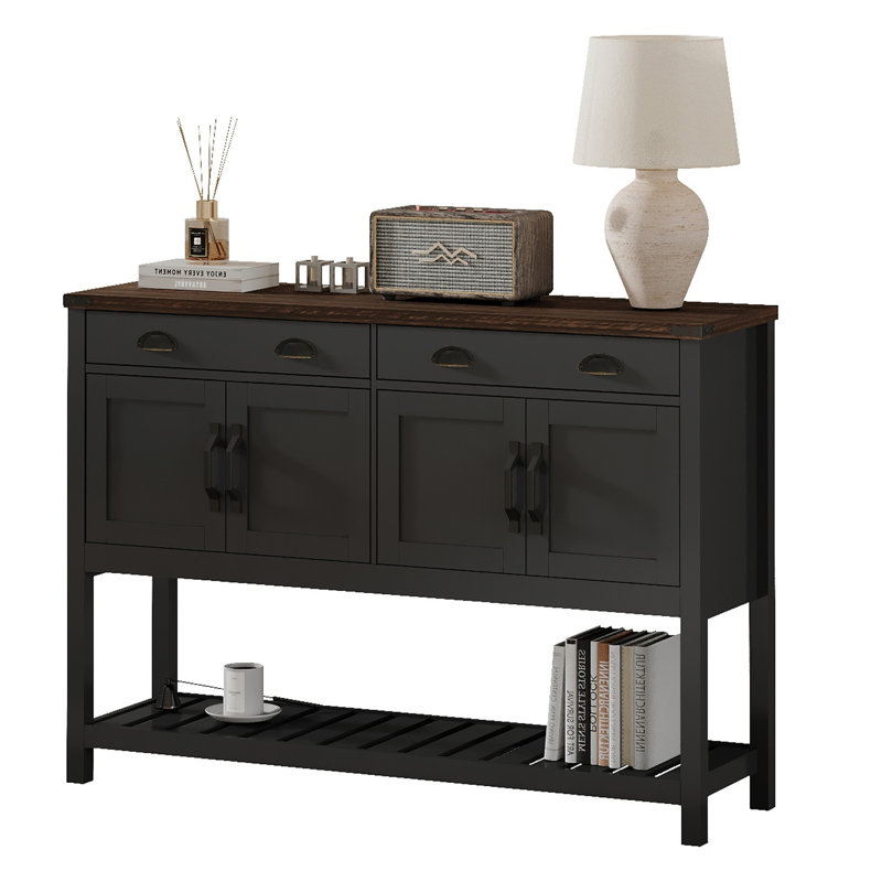 Console 47 po Modern Farmhouse, Noir