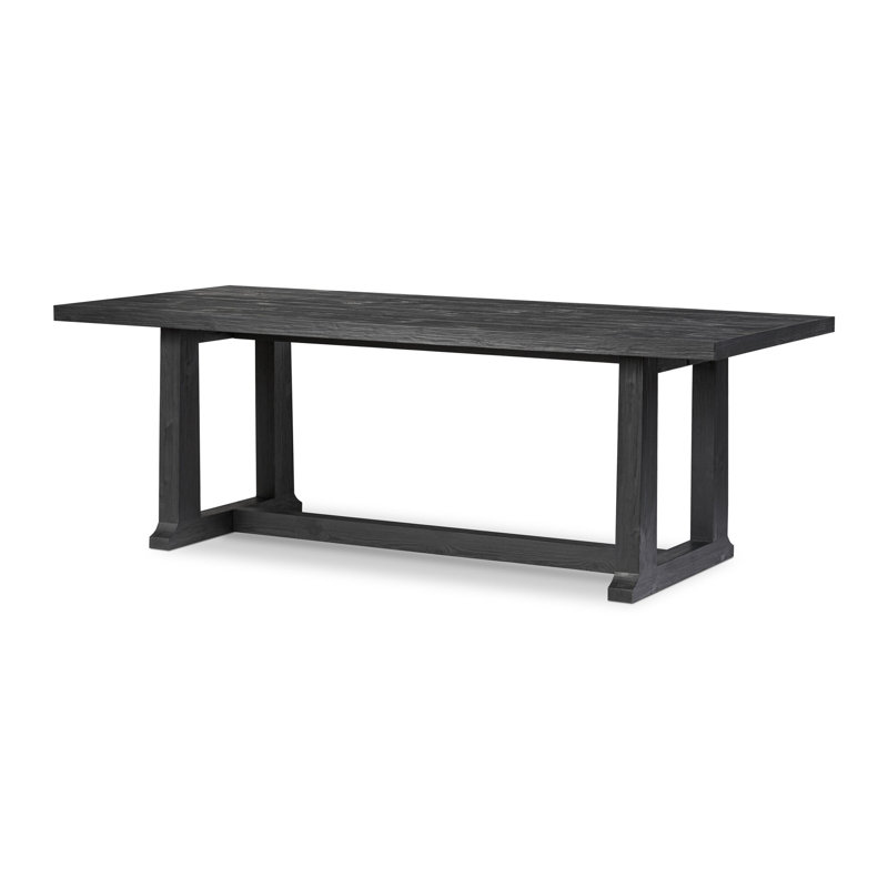 Otto Pine Wood Dining Table, Black, 30" H x 39.25" W x 110" L