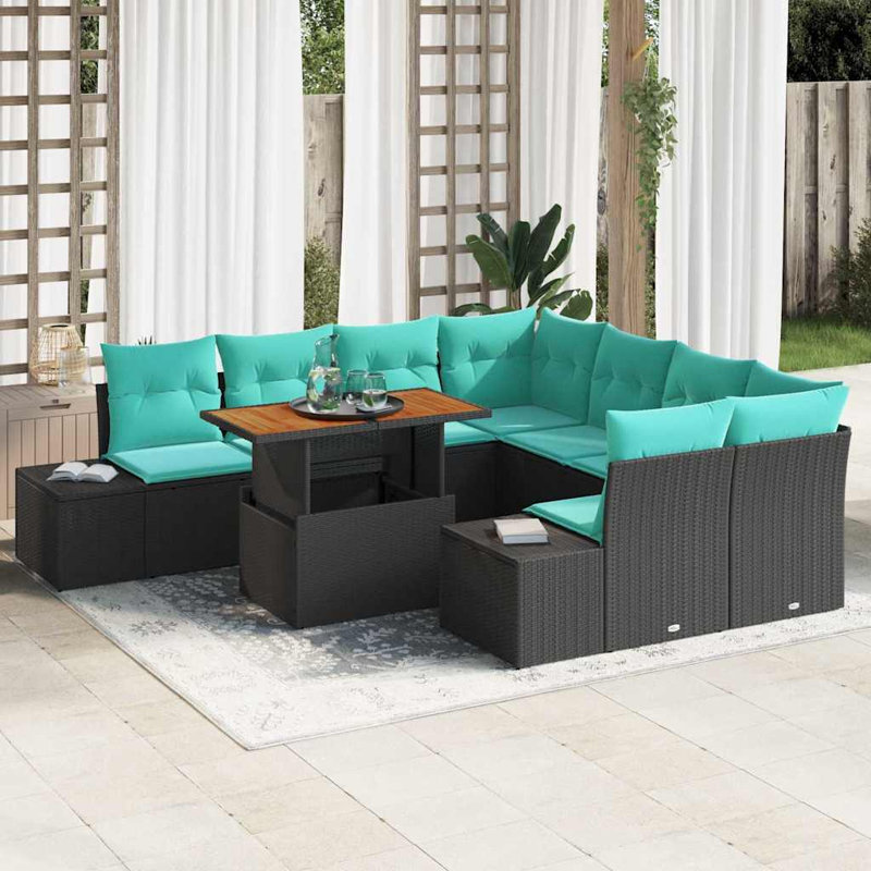 Ensemble de canapé de jardin avec rangement 9 pièces vidaXL