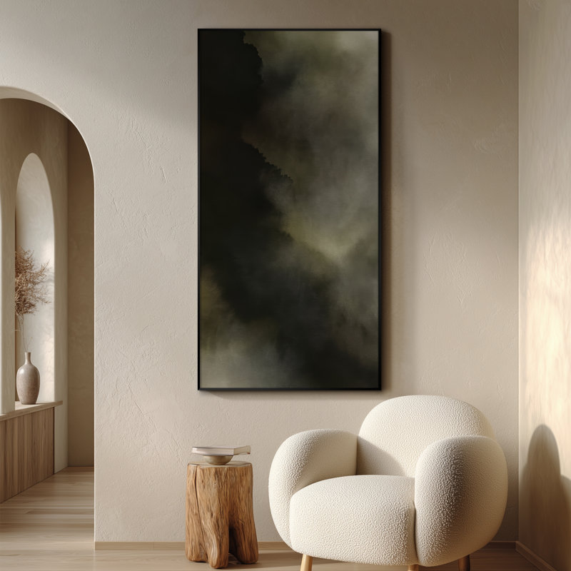Très grand art mural imprimé sur toile - Moody Abstract Art, H 46 po x l 24 po