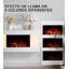 Wall Mounted Electric Fireplace With Multi Ambient Light Colors, Remote, 1800w Heater, White-1353583033