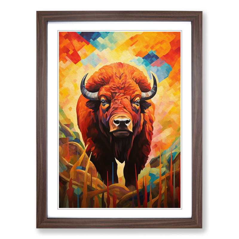 Buffalo Orphism No.2 - Framed Print, 64cm H x 46cm W x 2cm D, Walnut Framed