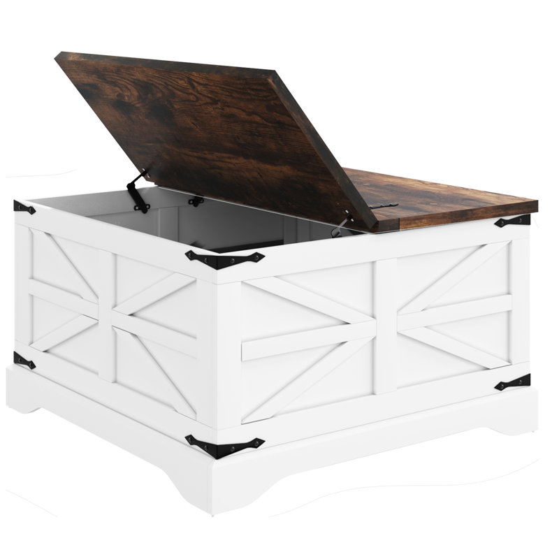 Table basse à plateau relevable carré de 31,1 po Fellsburg, Blanc