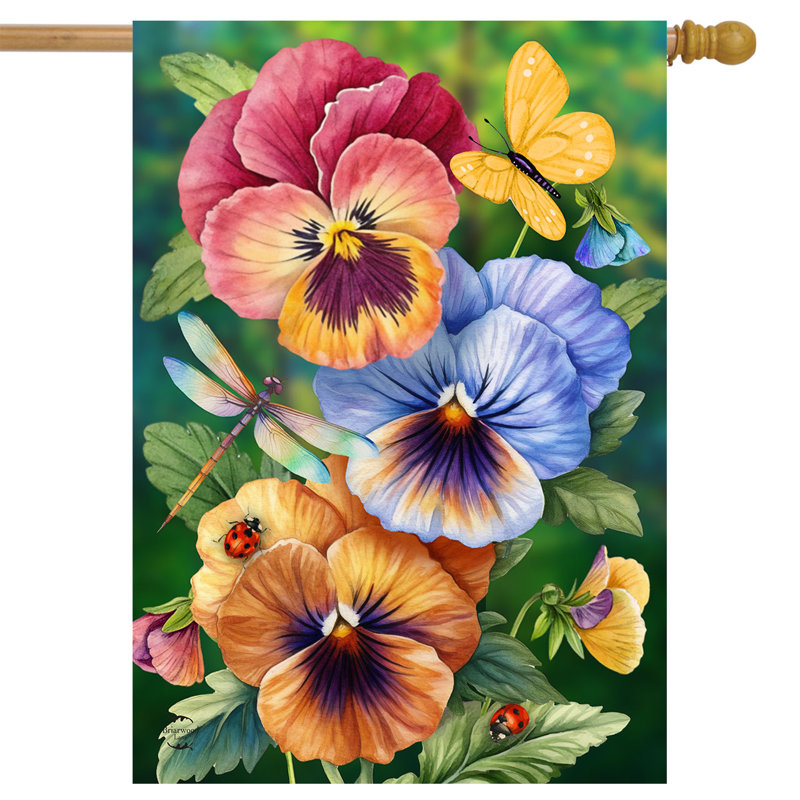 Drapeau de maison Pansy Trio