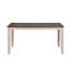 Ensemble de salle à manger 5 pièces - Table rectangulaire en bois et 4 chaises en tissu gris / blanc / brun