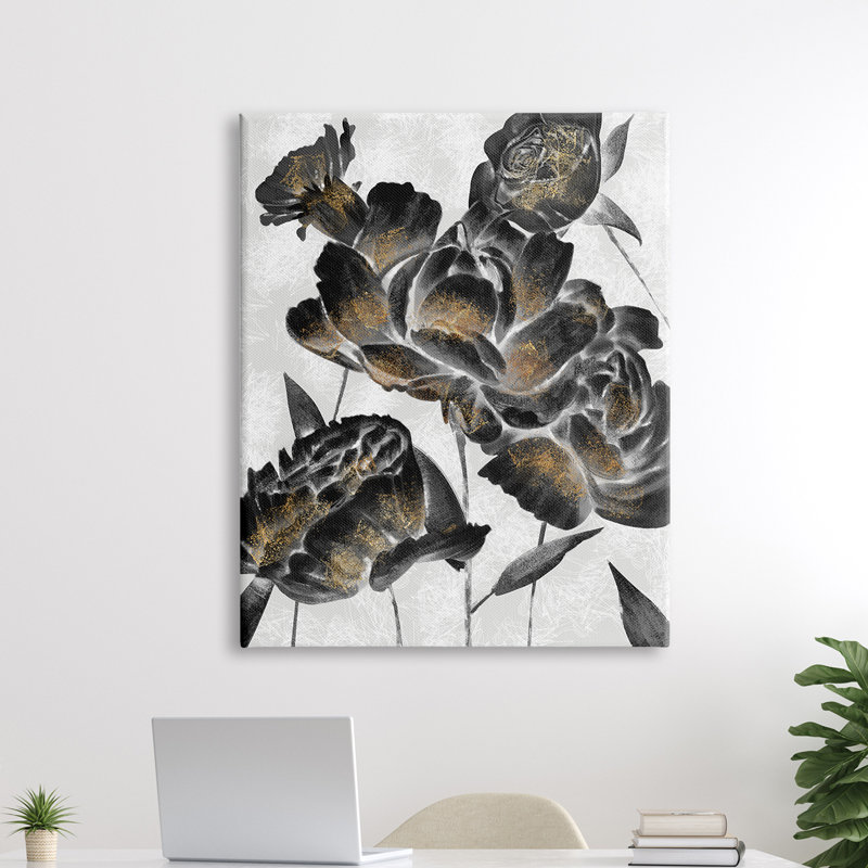 Blooming Black Roses - impression, H 30 po x l 24 po, Toile tendue