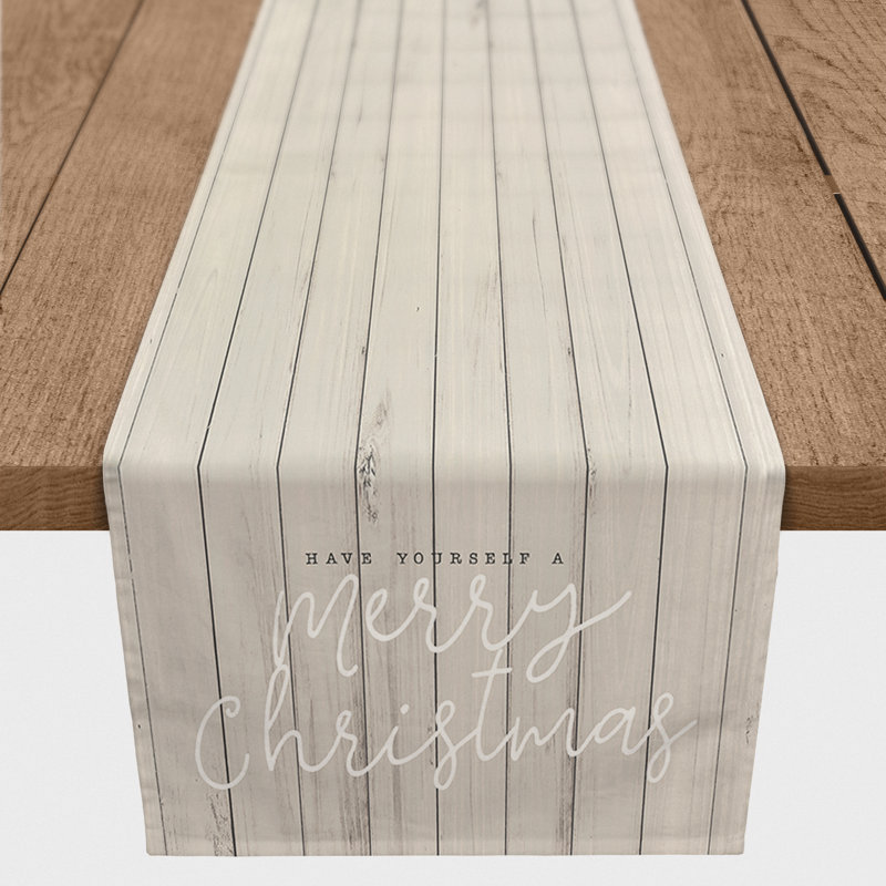 Elef Striped Christmas Table Runner, 72" x 16"