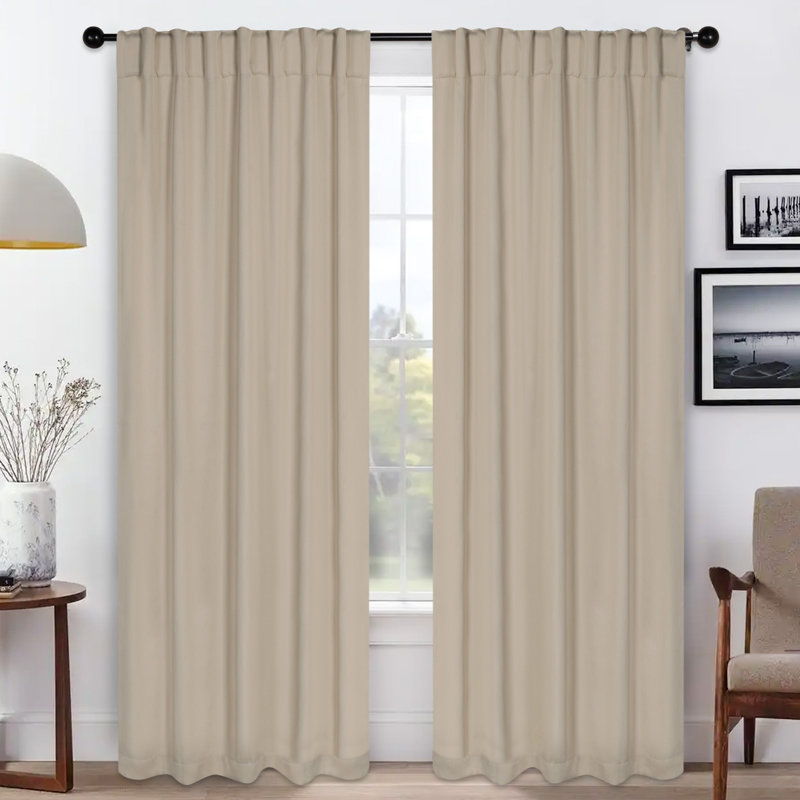 Rideaux obscurcissant et passe-tringle Levatt Classic, Ivoire, 52" W x 96" L