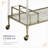 Wire Brass Rectangular Serving Cart with Glass and Mirror Shelves