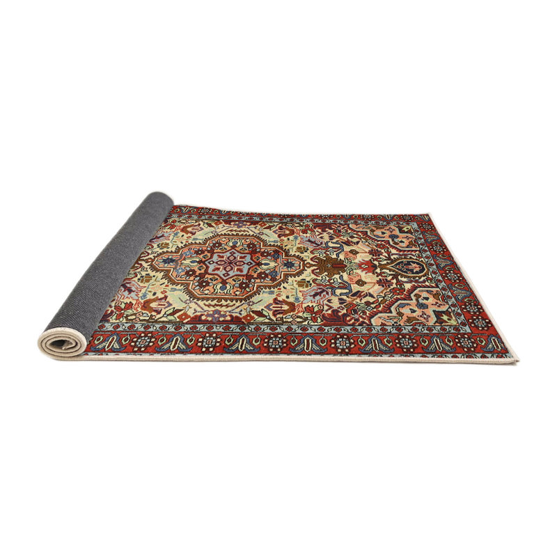 Tapis oriental marron / noir / crème, Rond 8 pi