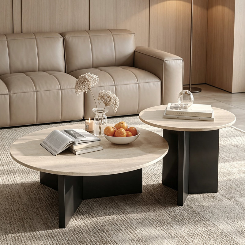 Engelhardt, Blanc cassé / noir, H 14,96 po x l 31,49 po x P 31,49 po