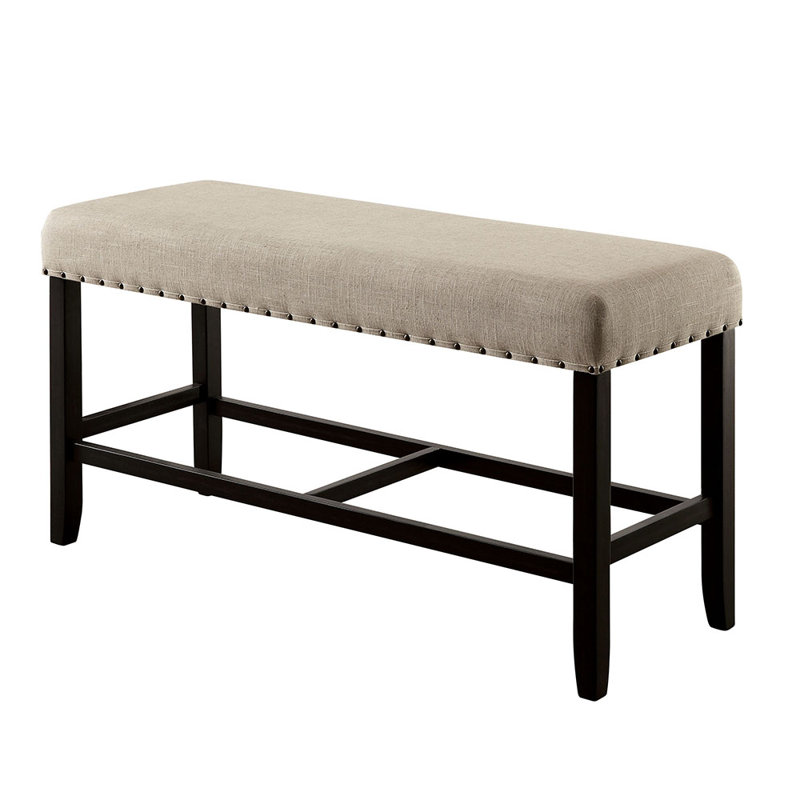 Banc rembourré Kants, Noir, H 25 po x l 44 po x P 16 po