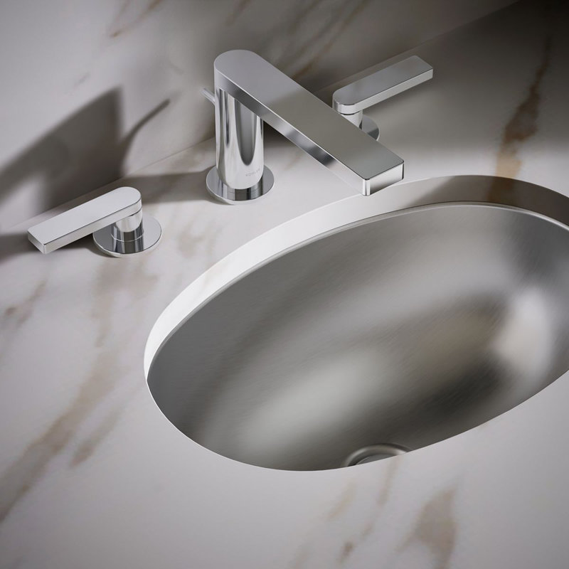 Serif Metal Oval Undermount Bathroom Sink, Skylight