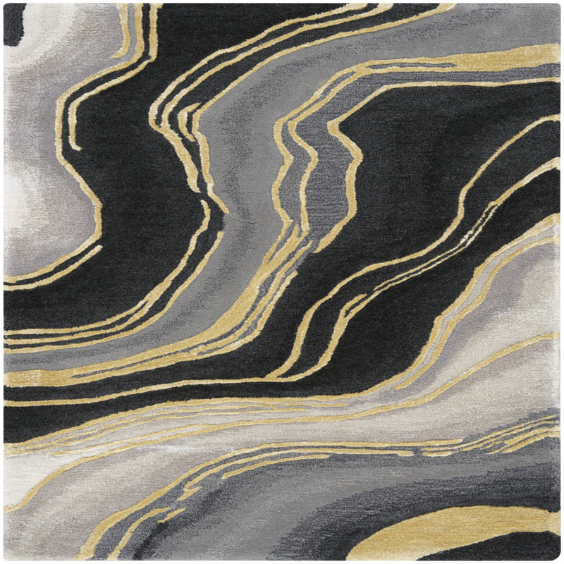 Hand Tufted Viscose Abstract Indoor Rug, Rectangle 2' x 3'
