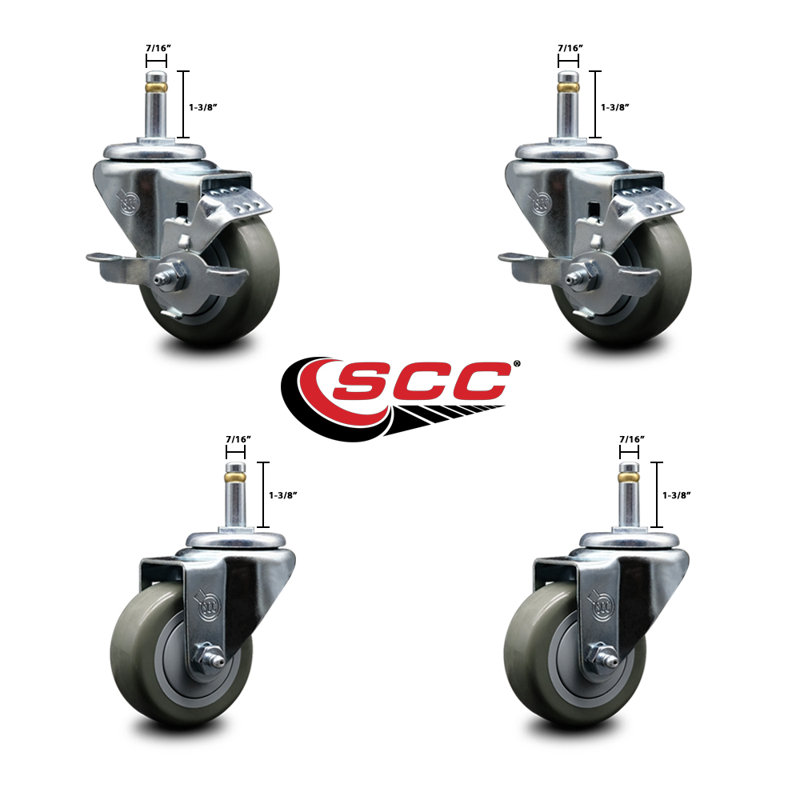 4-Piece Polyurethane Caster Set