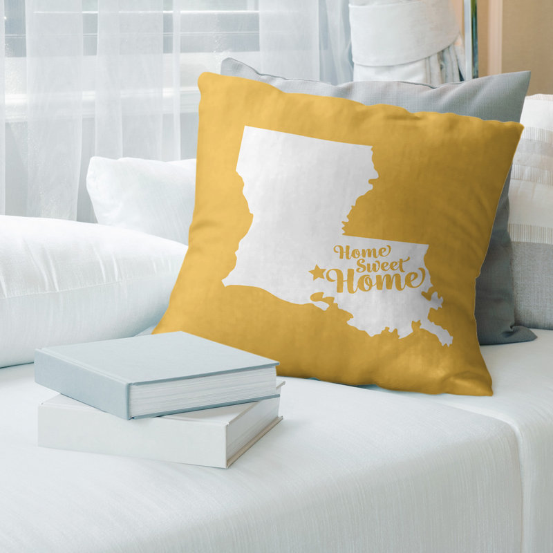Coussin décoratif home, Tambour croca, 14 po x 14 po, Jaune