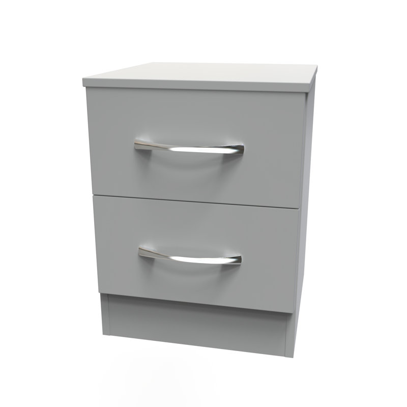 Fully Assembled Lavdi 2 DrawerÂ Bedside Table, Dusk Grey