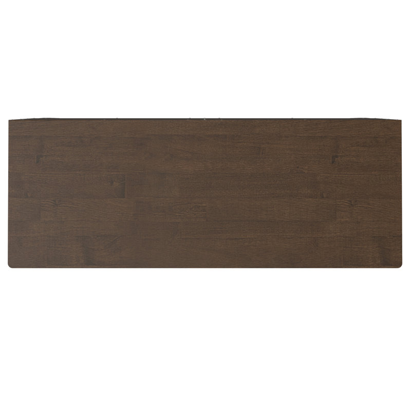 Walnut Brown Solid Wood Freestanding Office Cabinet with Adjustable Shelving