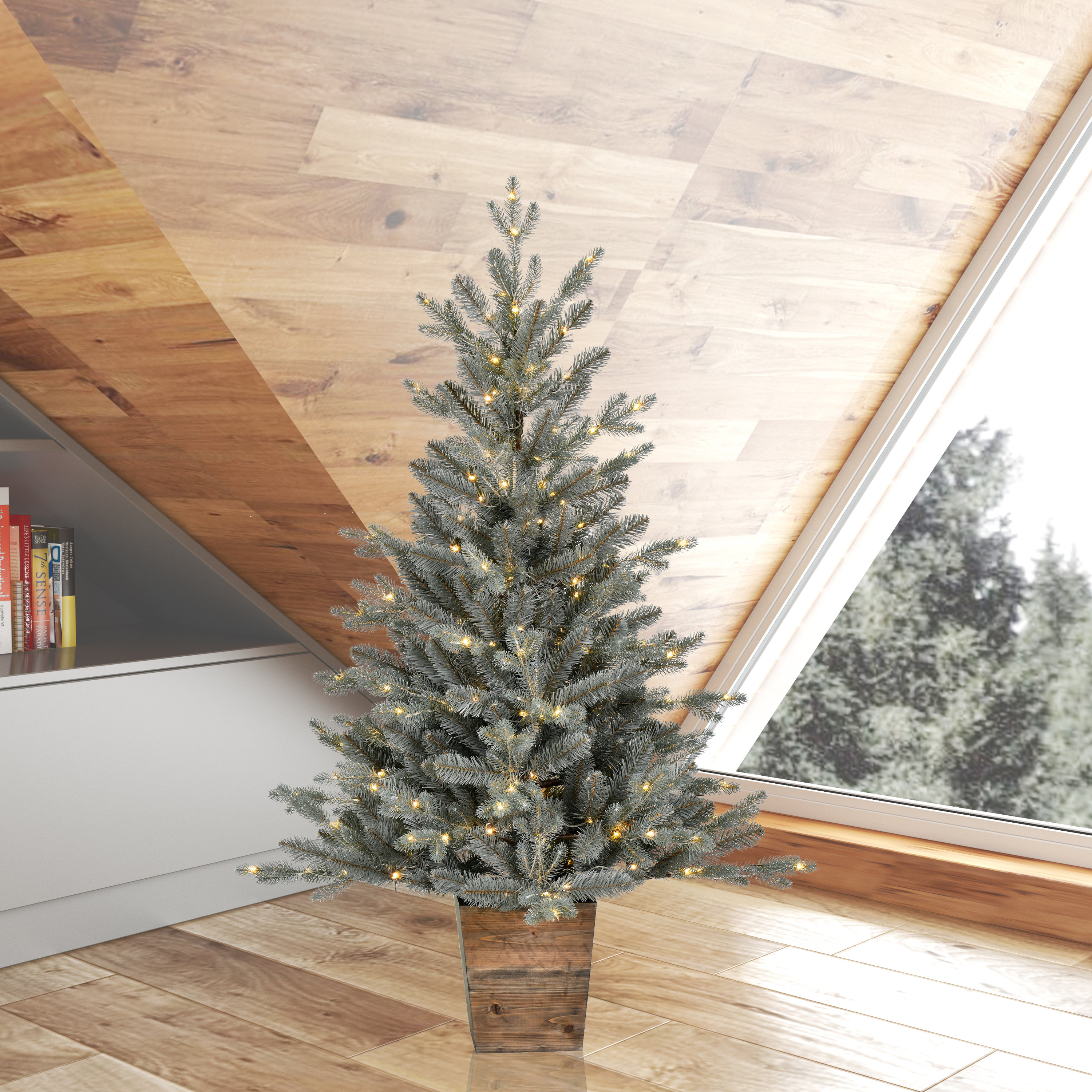 Green Pine Artificial Christmas Tree With 100 LEDs main image 1