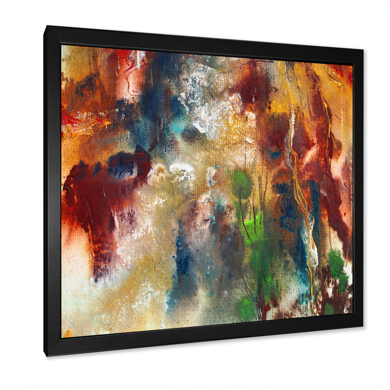 «Red and Yellow Colorfull Splash», art mural moderne et contemporain sur toile, Impression noire sur toile encadrée