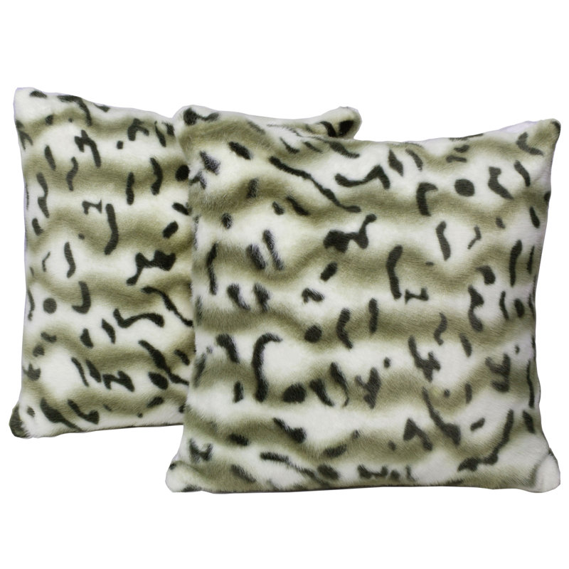 Animal Print Square Cushion Cover, Martini Olive