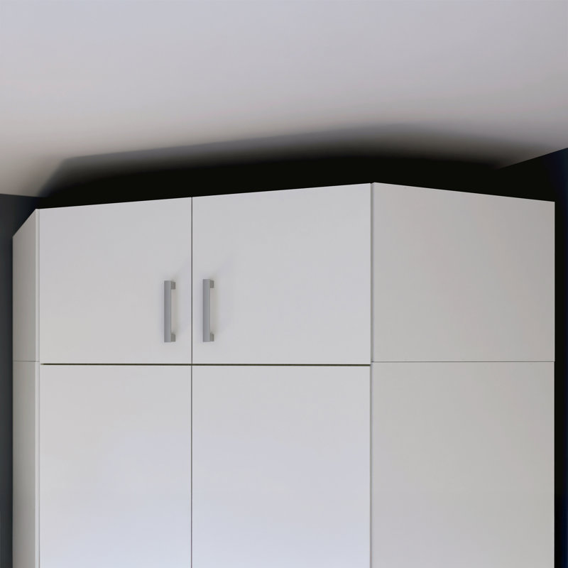 Extention for Corner Wardrobe with 2 Doors, Engineered Wood,165.2cm W x 38.1cm H x 54.2cm D, White