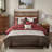 Embroidered 7 Piece Comforter Set Red