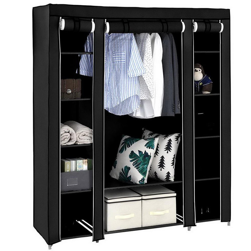 150cm Portable Wardrobe, Black