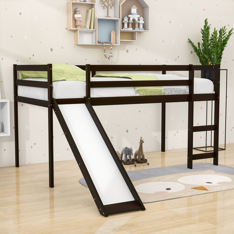 Emens Kids Twin Loft Bed, Espresso, Twin