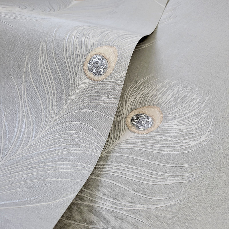 Papier peint texturé non tissé à paillettes Pi., Gris