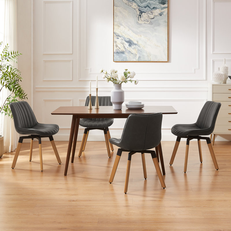 49cm H Tufted Upholstered Side Chair, Dark Grey