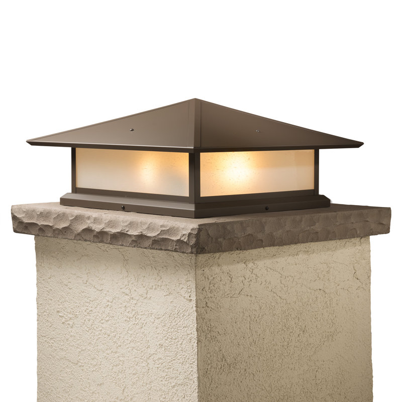 Abston Colorful Pier Mount Light, Honey, Powder Coat Bronze