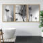 «Black and White Tropical Palm Tree Coastal», reproduction d'art encadrée sur toile 3 pièces-91259814-119385165