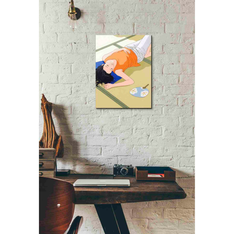 «Sleeping Woman» par Sai Tamiya, art mural sur toile, H 16 po x l 12 po x P 0,75 po
