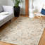 Tapis floral beige / gris en laine / coton touffeté à la main Trace-938350638