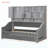 Twin Size Upholstered Daybed With LED Armrest Lights, Storage Shelves & Cabinets, Pull-Out Lift-Up Twin Trundle(Gray)-1390946720