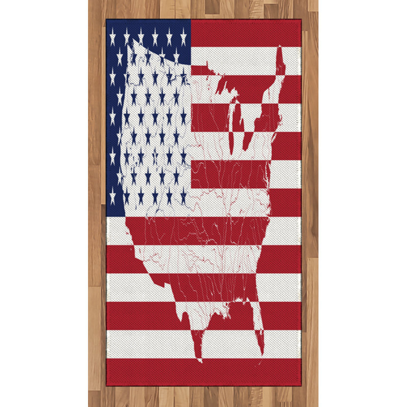 Tapis décoratif en polyester à haute densité à longs fils American, Rectangle 2 pi 7 po x 5 pi
