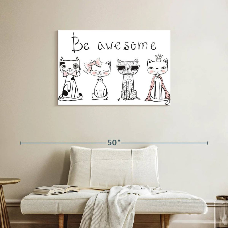 Ashelle Be Awesome Cats, H 24 po x l 36 po