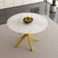 Table de salle à manger ronde moderne et simple avec des lames extensibles, une base en acier au carbone en X, robuste et durable, idéale pour les restaurants, les petits appartements et les cuisines (peut accueillir 4 à 6 personnes)