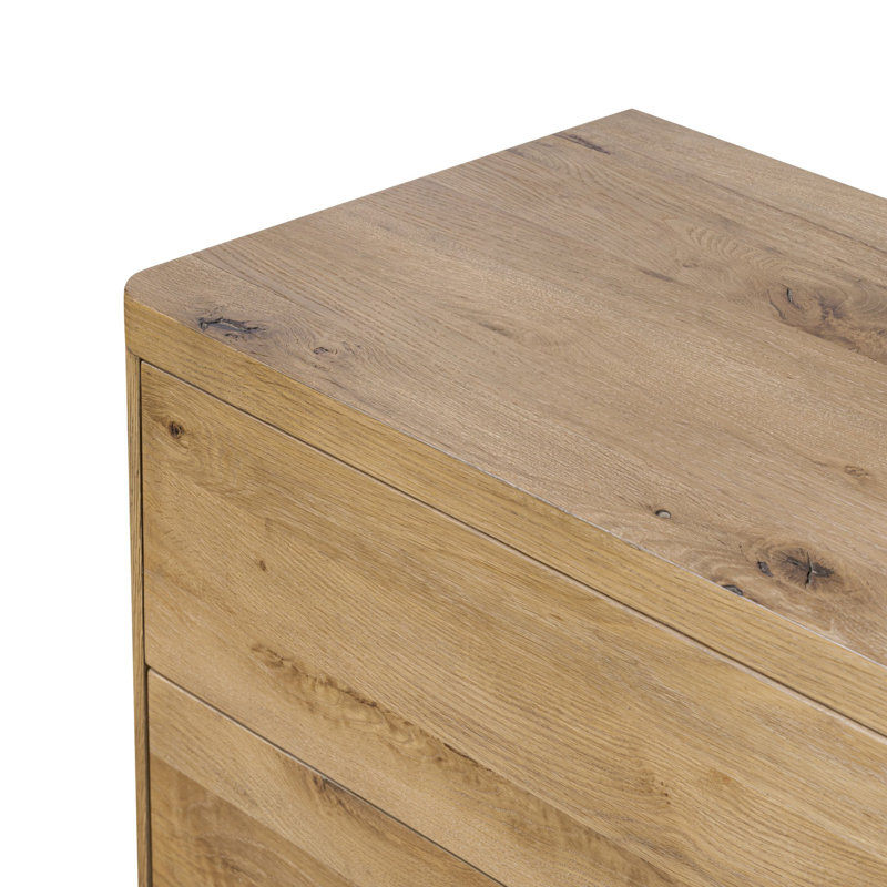 Noeline Nightstand-Smoked Black Oak Veneer, Worn Oak